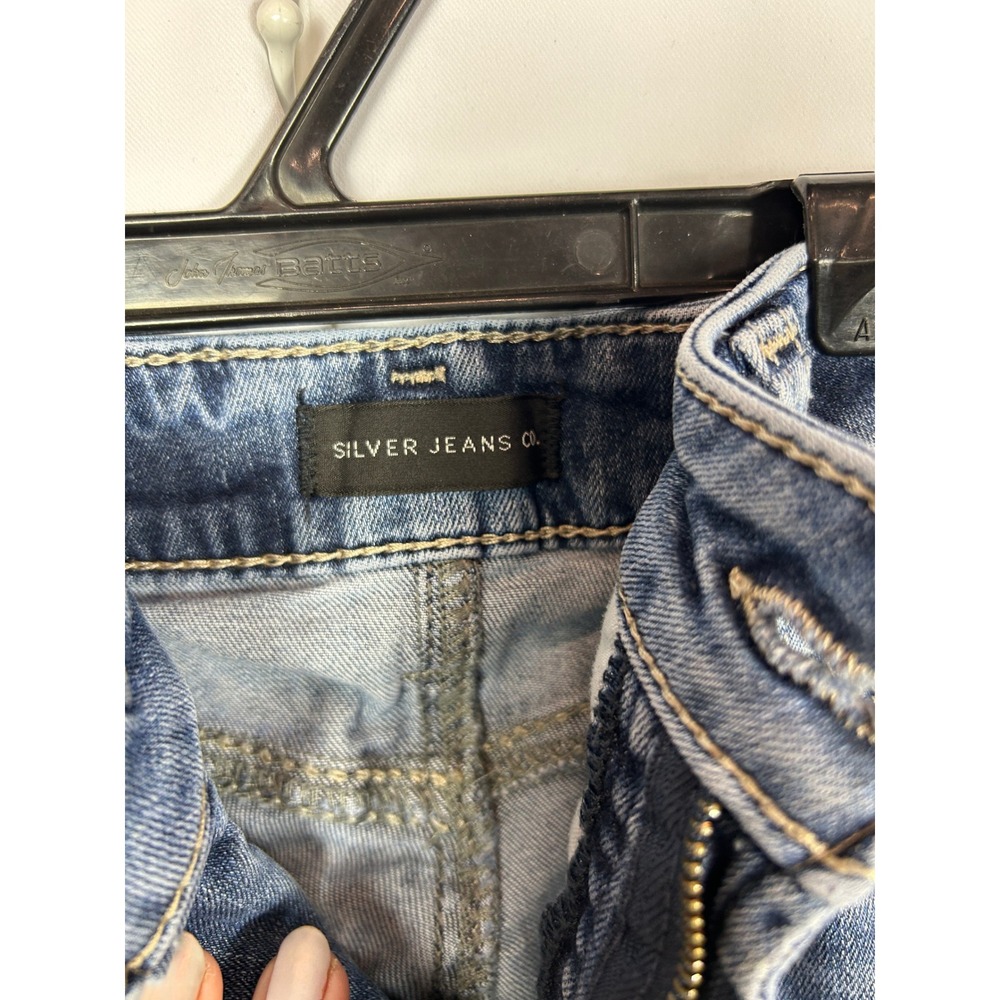 Silver Jeans Avery Capri Medium Wash High Rise Stretch Denim Blue Jeans W31 - Picture 3 of 7